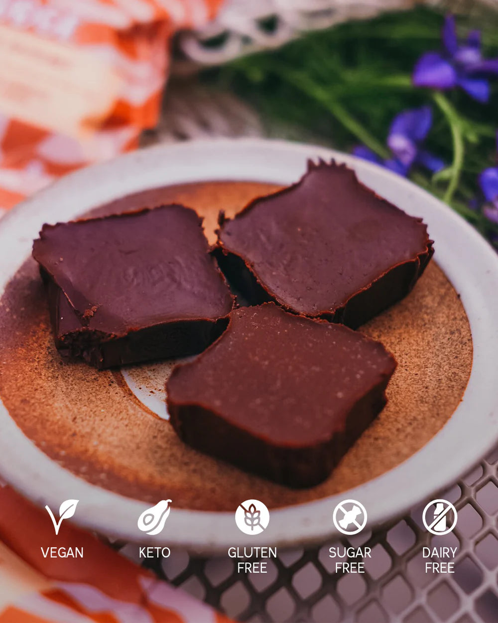Chocolate Hazelnut | Fudge - Indian - Vegan, Gluten Free, Sugar Free, Keto Friendly & Dairy Free - Atmosphere - 2 Piece - 48gm