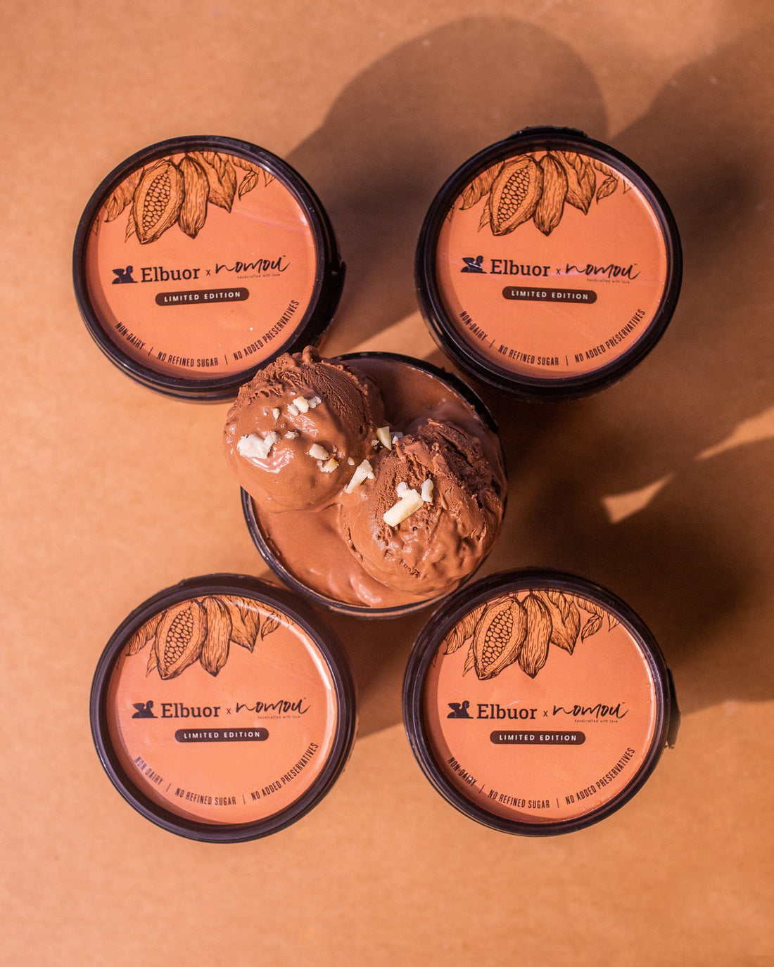 Gelato | Chocolate Macadamia Ice Cream – Chef Curated - Vegan, Diabetic Friendly & Non Dairy – Nomou – 500ml