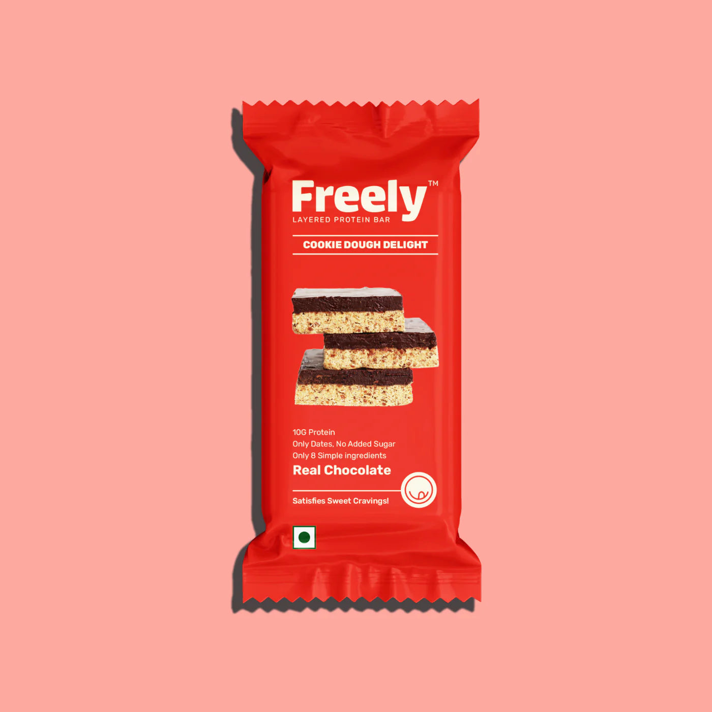 Chocolate Bar | Cookie Dough Delight (Protein Bar) – 10g Protein – Real Chocolate – No Added Artificial Preservatives & No Added Sugar – Freely – 42gm