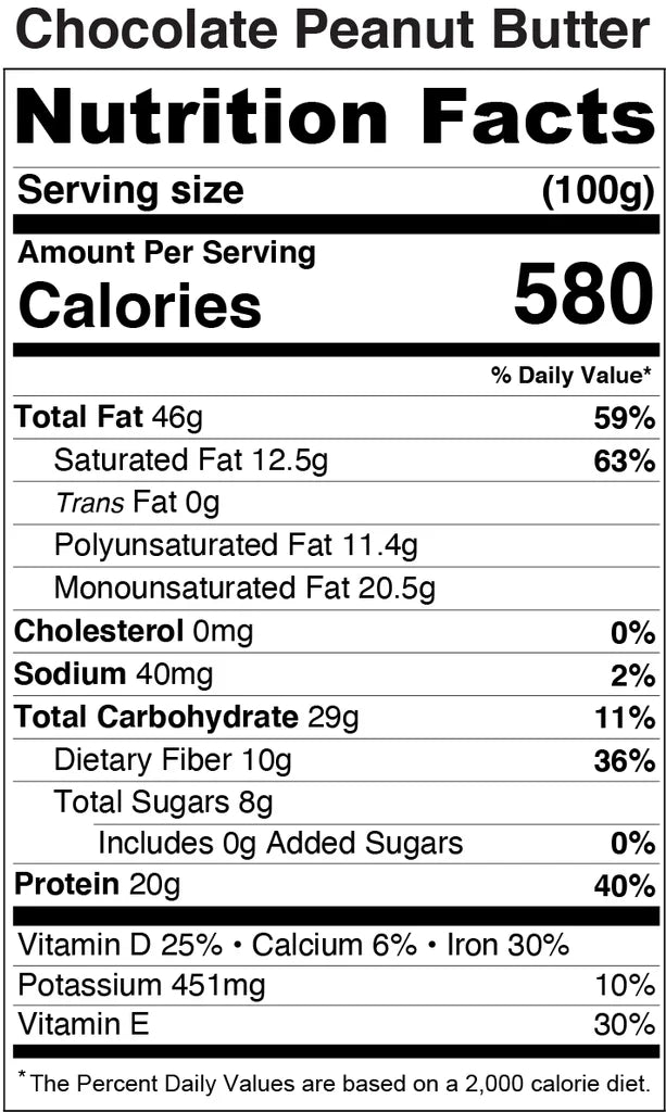 Peanut Butter | Chocolate Peanut Butter - No Added Additives - The Huda Bar - 100gm