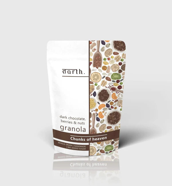 Granola | Chunks of Heaven (Dark Chocolate, Berries & Nuts) – Whole Grain – Handmade – No Added Preservatives, No Additives & No Added Sugar – Tarth – 250gm