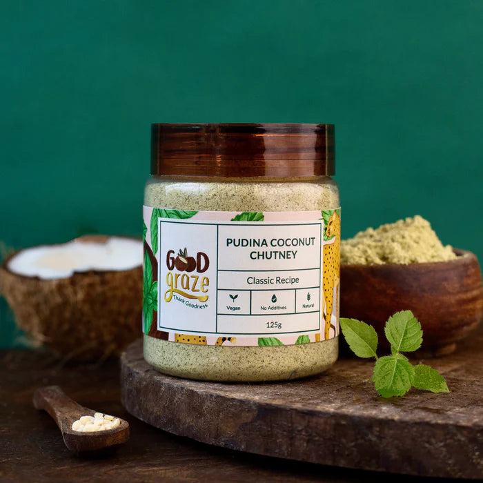 Chutney Powder | (Pudina Coconut) - Classic Recipe - Natural - Vegan, No Added Preservatives & No Additives - Good Graze - 125gm