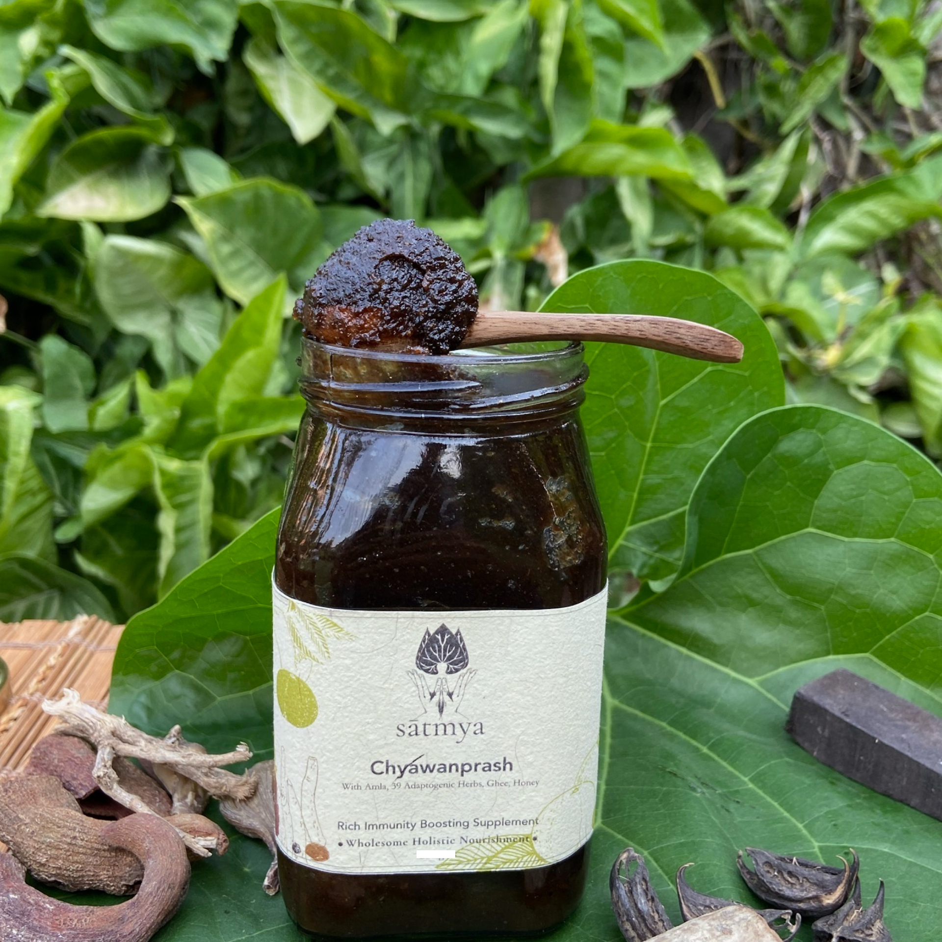 Chyawanprash | (With Amla, 39 Adaptogenic Herbs, Ghee & Honey) - All Natural - Immunity Booster, Zero Refined Sugar, No Added Preservatives, No Added Coloring, Flavoring & Excellent Source Of Vitamin C - Satmya - 475gm