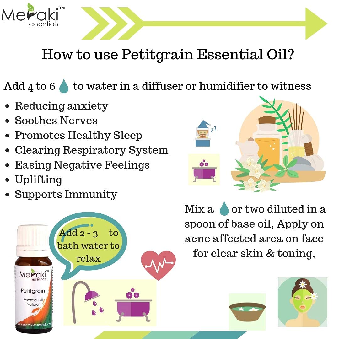 Petitgrain Natural Oil (Citrus Aurantium) - Natural - Indian - Meraki Essential - 10ml
