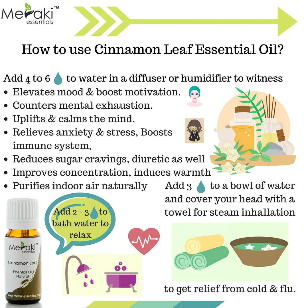 Cinnamon Natural Essentials Oil (Cinnamomum Zeylanicum) - Natural - Indian - Meraki Essentials - 10ml