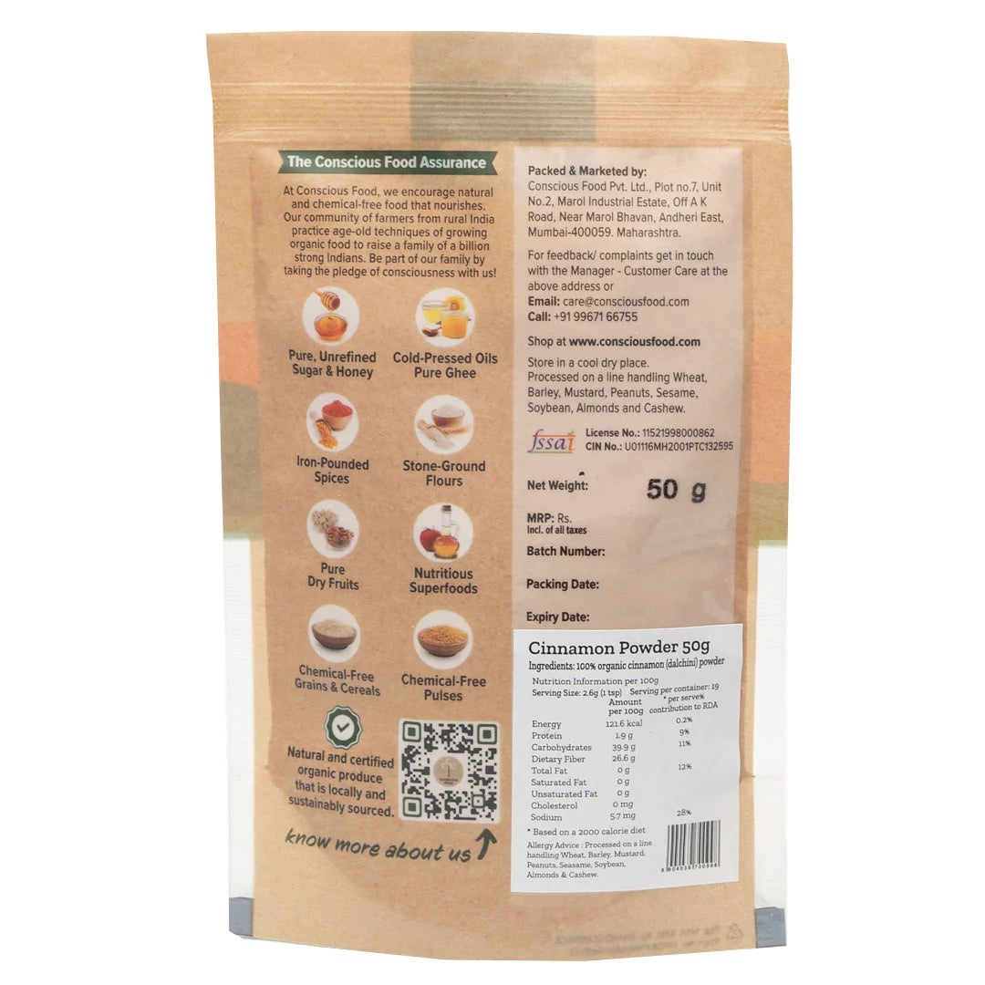 Cinnamon Powder - Conscious Food - 50gm