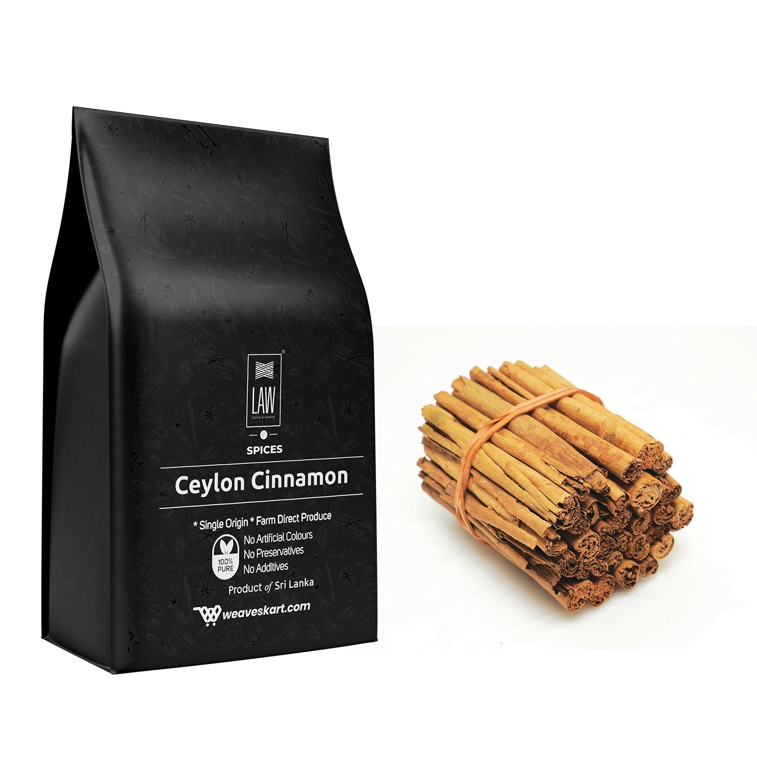 Cinnamon Stick | Sri Lankan - No Artificial Colour, No Additives & No Preservative – Looms And Weaves – 100gm