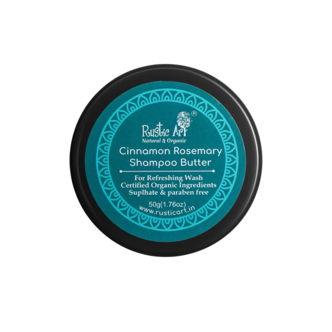 Shampoo | Cinnamon Rosemary Shampoo Butter - Itchy Scalp - All Hair Types - Rustic Art - 100gm