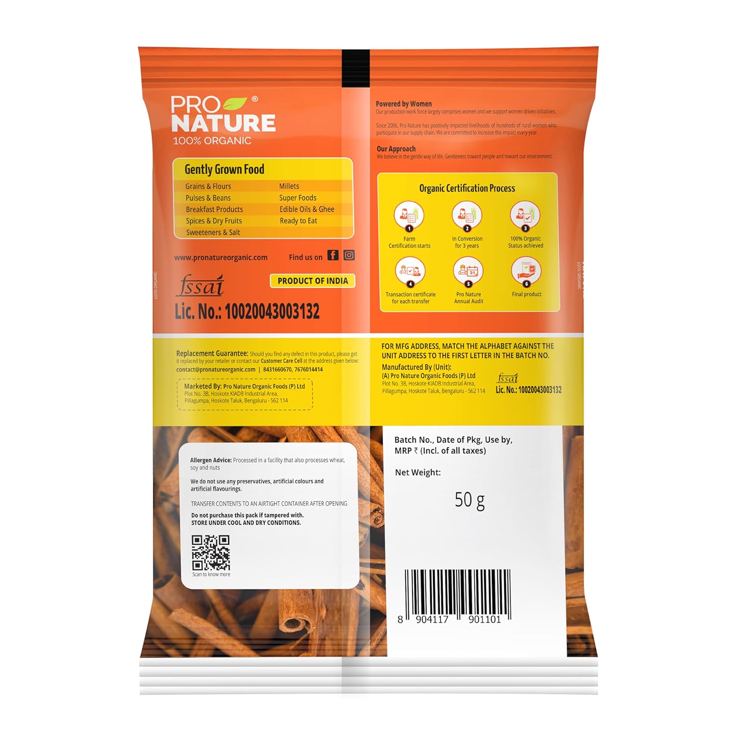 Cinnamon bark | Cassia - Organic - Pro Nature - 50gm