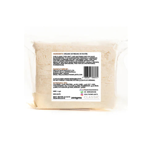 Tofu | Classic Tofu - 40gm Protein Per Pack - Health on Plants - 200gm