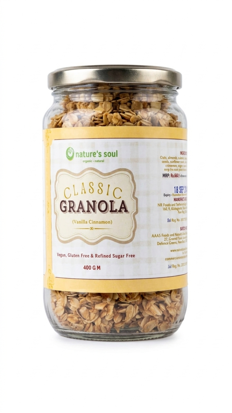 Granola | Classic Granola (Vanilla Cinnamon) - Vegan, Gluten Free & Refined Sugar Free – Nature&
