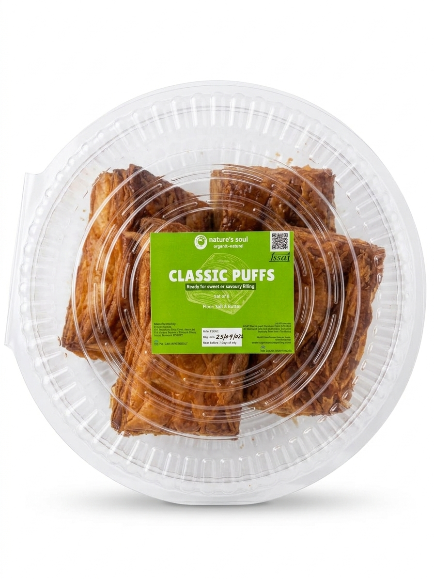 Puffs | Classic Puffs - Ready For Sweet or Savoury Fillings - No Preservatives & No Flavour Enhancer Or No Refined Sugar Nature&