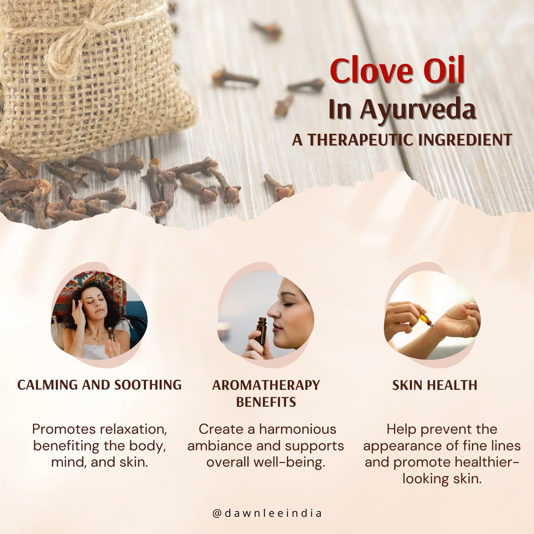 Clove Oil | Essential - High Oil Content For Toothache Relief - Lal Pari Laung Tel - High Eugenol Content & Anti Inflammatory Properties - Anadi - Dawn Lee - 20ml