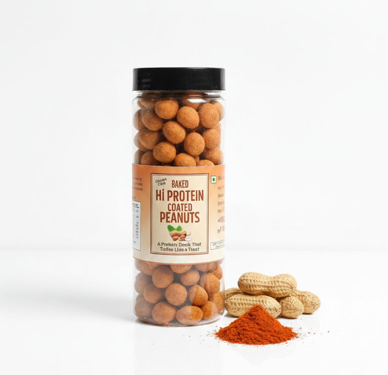 Coated Peanuts Baked Hi Protein -Gluten Free, Protein Snack - No Trans Fat & No Added Sugar –Dessert – 130gm
