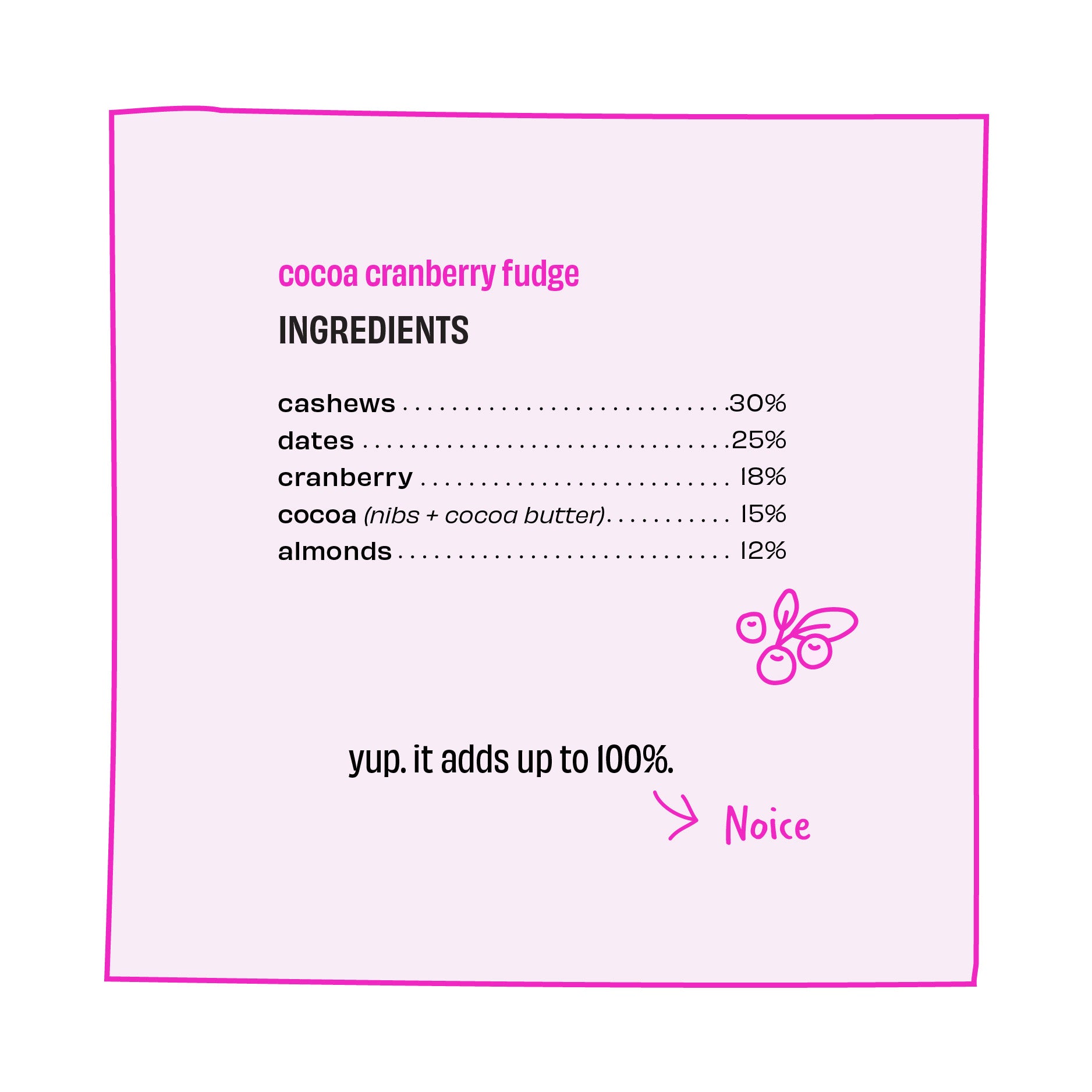 Cocoa Cranberry Bar - Vegan, Gluten Free, Vegan, Gluten-Free, Dairy Free & No Added Sugar – The Whole Truth – 40gm