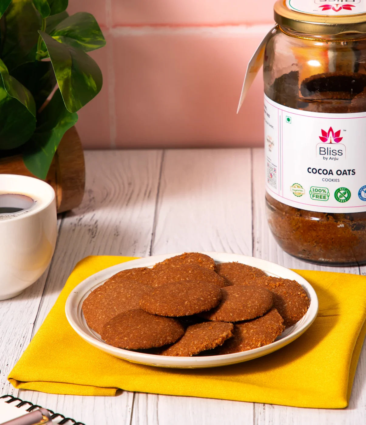Biscuits | Cocoa Oats Biscuits – Gluten Free, Preservatives Free, Butter Free & Refined Sugar Free - Bliss Box Foods – 350gm