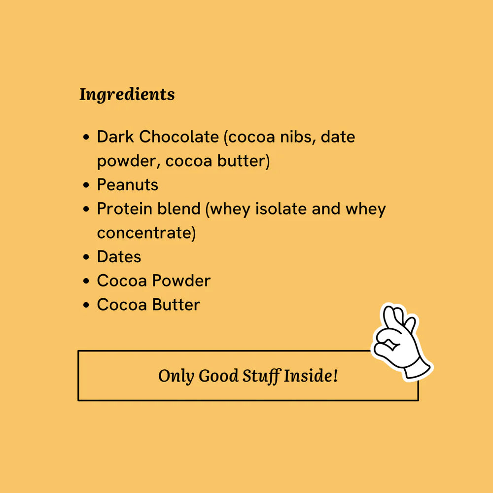 Chocolate Bar | Cocoa Peanut Pleasure (Protein Bar) – 10g Protein – Real Chocolate – No Added Artificial Preservatives & No Added Sugar – Freely – 44gm