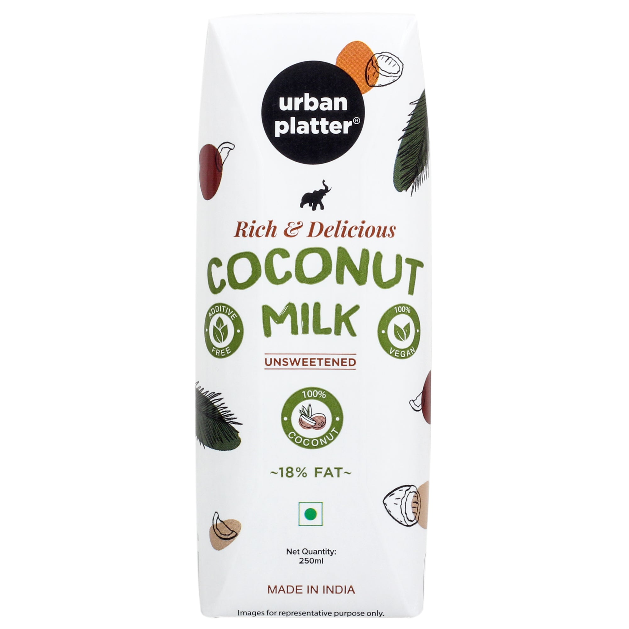 Coconut Milk | Unsweetened - Vegan - Urban Platter – 250ml