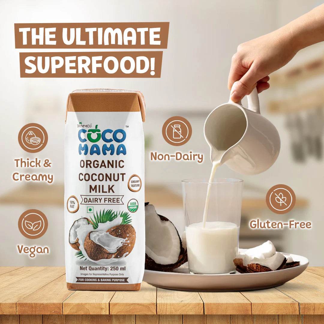 Coconut Milk - Organic - Vegan, No Added Colours, Non GMO, Gluten Free - Coco Mama - 250ml