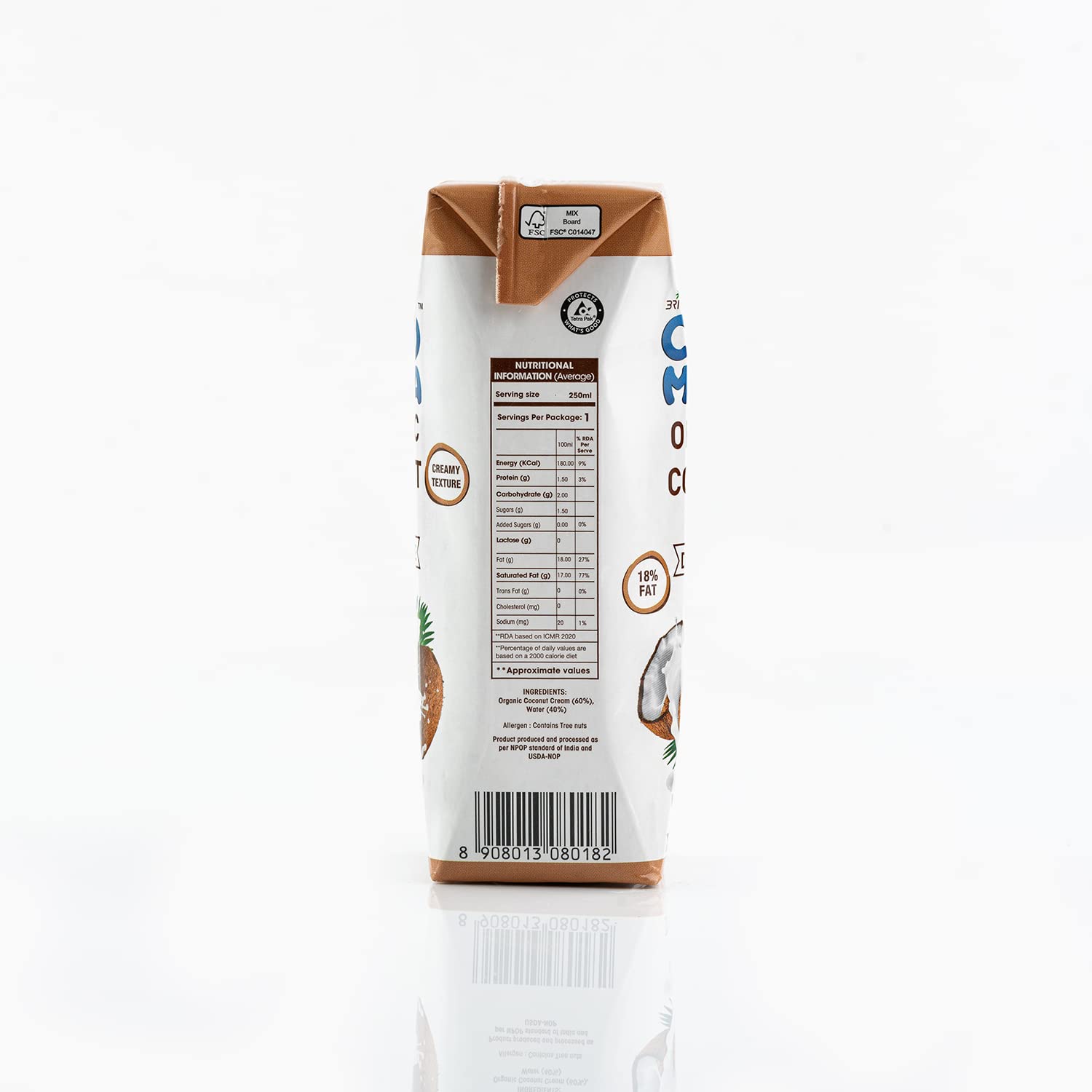 Coconut Milk - Organic - Vegan, No Added Colours, Non GMO, Gluten Free - Coco Mama - 250ml
