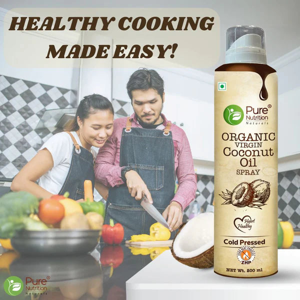Coconut Oil Spray | Coconut Oil Cooking Spray (Extra Virgin) – Good for Skin, Hair, Baby Massage - Organic – Cold Pressed – Pure Nutrition – 200ml