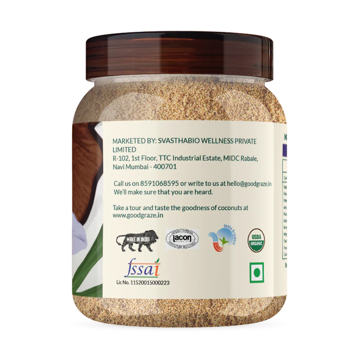 Coconut Sugar | Organic - Vegan, Gluten Free, No added Preservatives, No Refined Sugar & Low Gi - Good Graze - 350gm