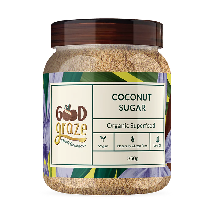 Coconut Sugar | Organic - Vegan, Gluten Free, No added Preservatives, No Refined Sugar & Low Gi - Good Graze - 350gm