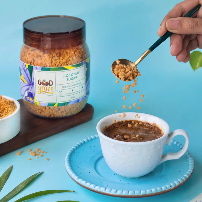 Coconut Sugar | Organic - Vegan, Gluten Free, No added Preservatives, No Refined Sugar & Low Gi - Good Graze - 350gm