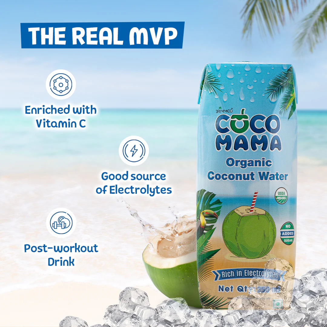 Coconut Water - Organic - Vegan, Gluten Free, Enriched with Vitamin C - Coco Mama - 250ml