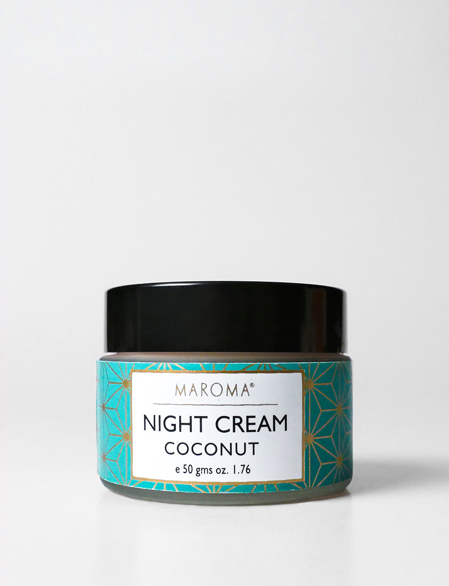 Night Cream | Coconut Night Cream (With Shea Butter) - 100% Natural - Cruelty Free, Palm Oil Free, No Parabens & No Synthetic Fragrances - Maroma - 50gm