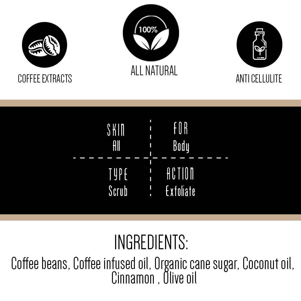 Coffee Caramel Body (Cellulite Destruction & Firming) Scrub - Gulnare - 250gm