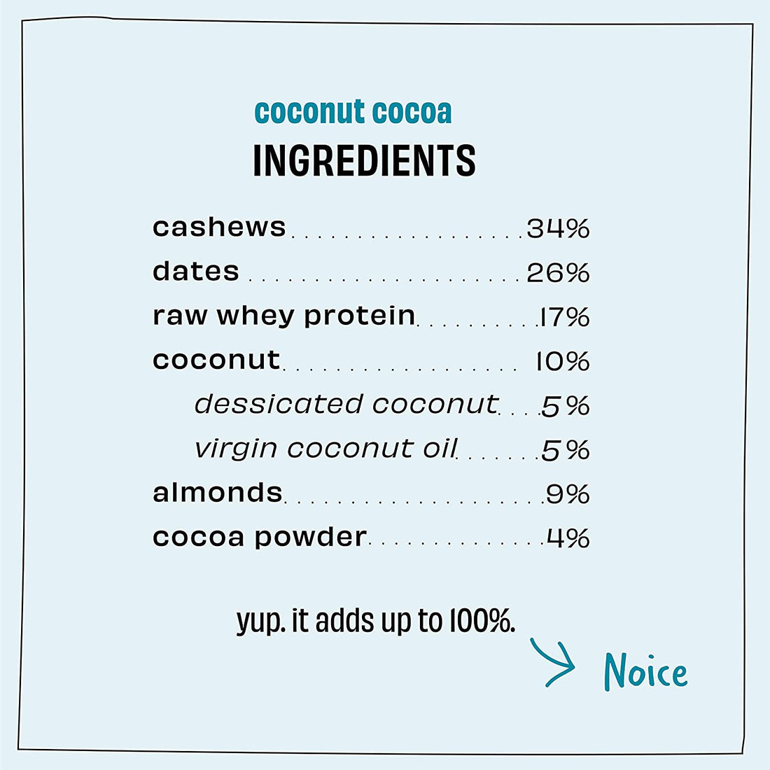 Coconut Cocoa Bar – Gluten Free, No Added Sugar & No Soy - The Whole Truth – 52gm
