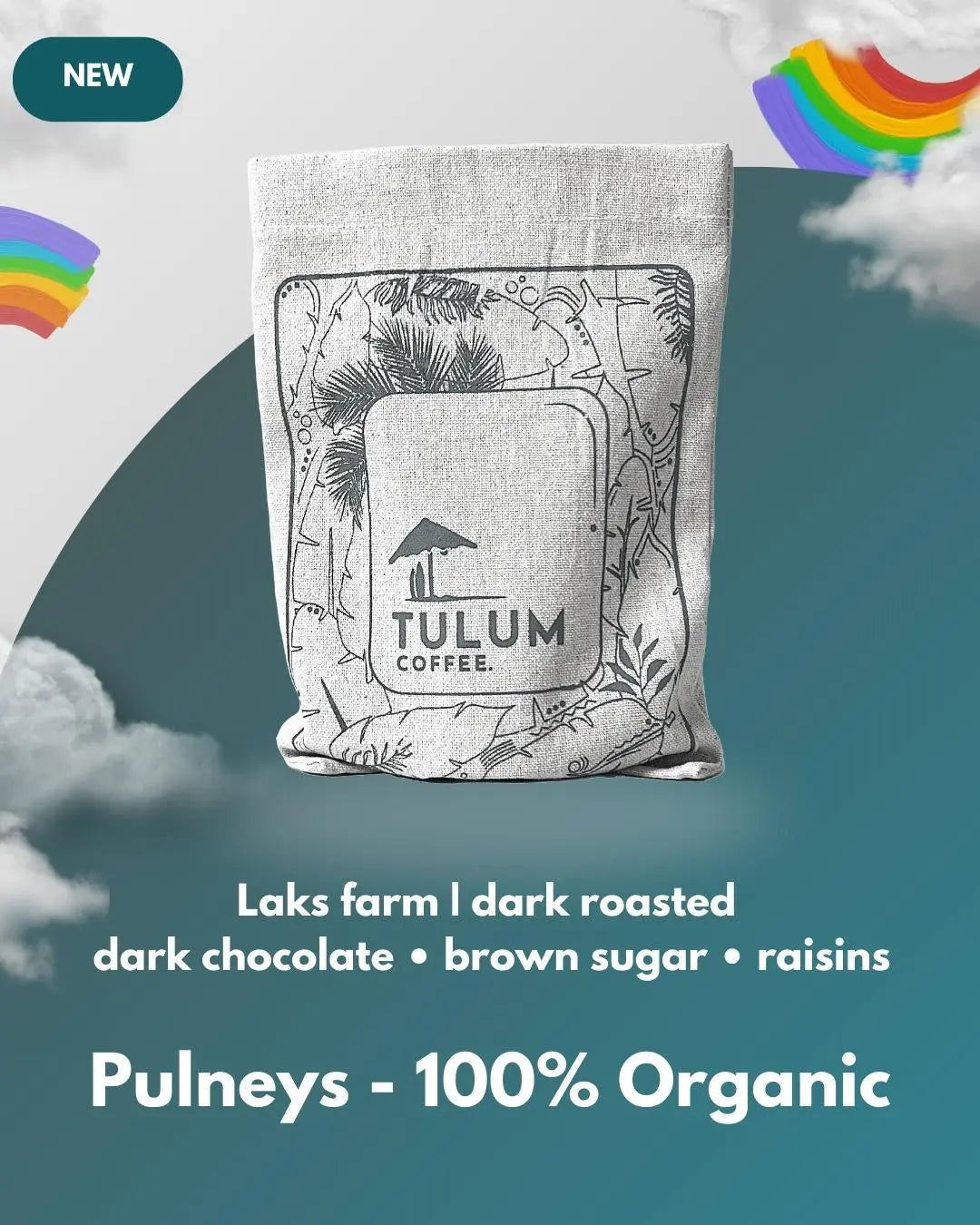 Coffee | Pulneys (Whole Beans) - Dark Roast And Fruity Notes - Direct From Farm - Not Instant - Laks Farm - Dark Roasted - Semi Processed - Organic - No Added Sugar, Honey, Fruit, Flavor, Chicory & Preservatives - Tulum Coffee - 250gm