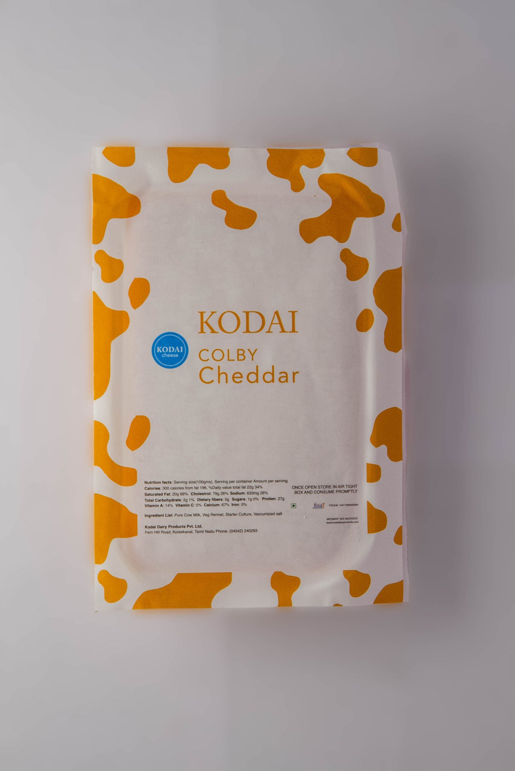 Cheddar Cheese | Colby – Pasteurized - Kodai – 200gm