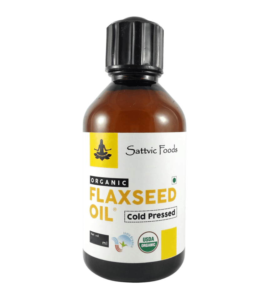 Flaxseed Oil | Cold Pressed With Omega-3 - USDA Organic – Sattvic Foods – 250ml