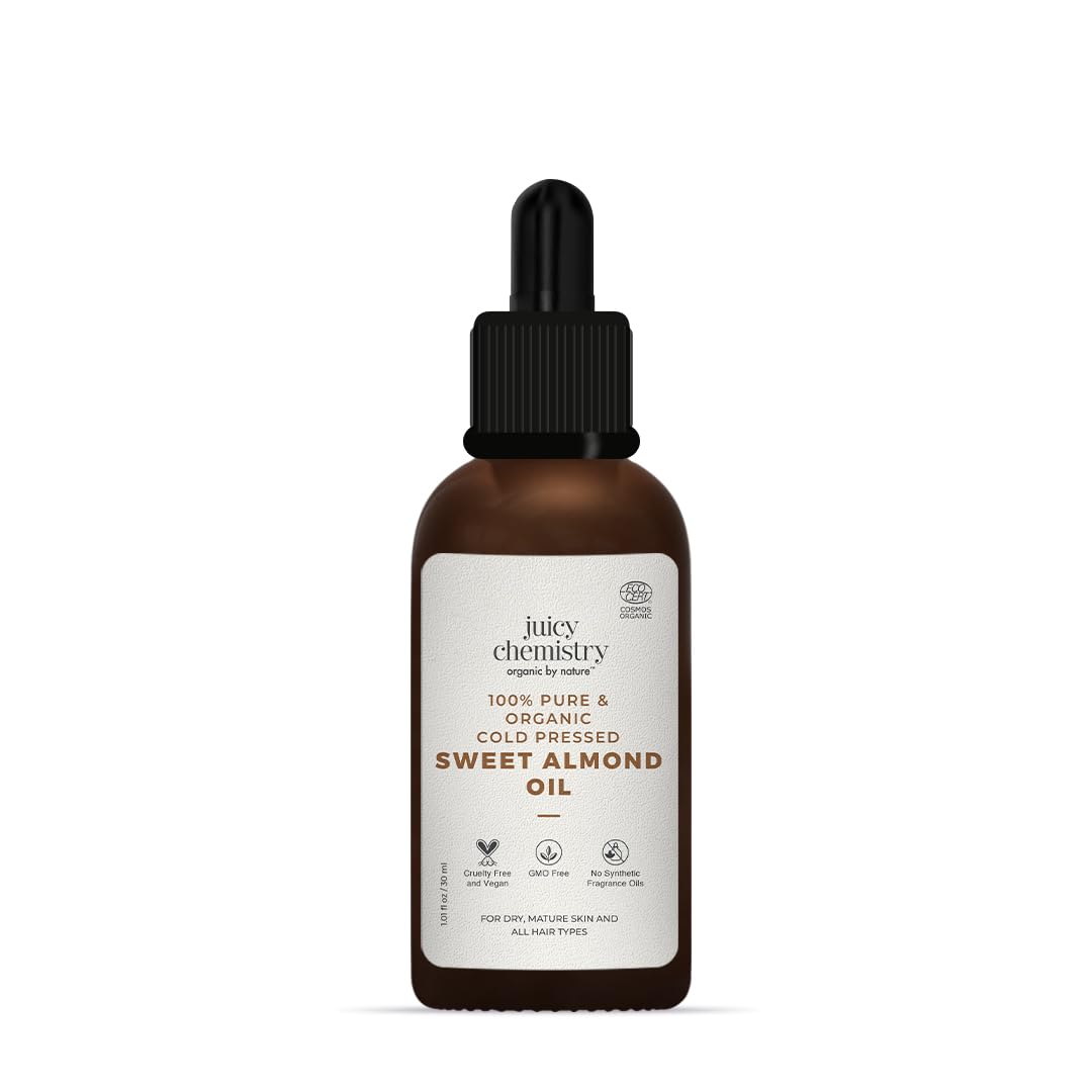 Cold Pressed Sweet Almond Carrier Oil - Juicy Chemistry - 30ml