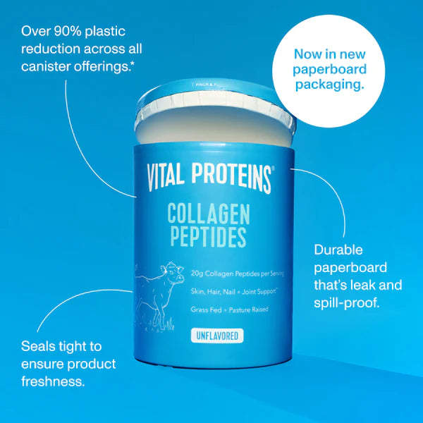 Collagen | Collagen Peptides (Unflavored) 20gm Collagen Peptides Per Serving - Grass Fed + Pasture Raised - For Skin, Hair, Nail + Joint Support - Gluten Free, Dairy Free & Paleo Friendly - Vital Proteins - 567gm
