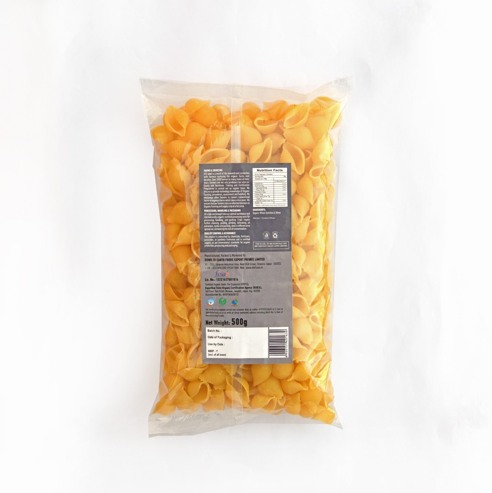Conchiglie (Wheat Suji Pasta) - Dte - 500gm