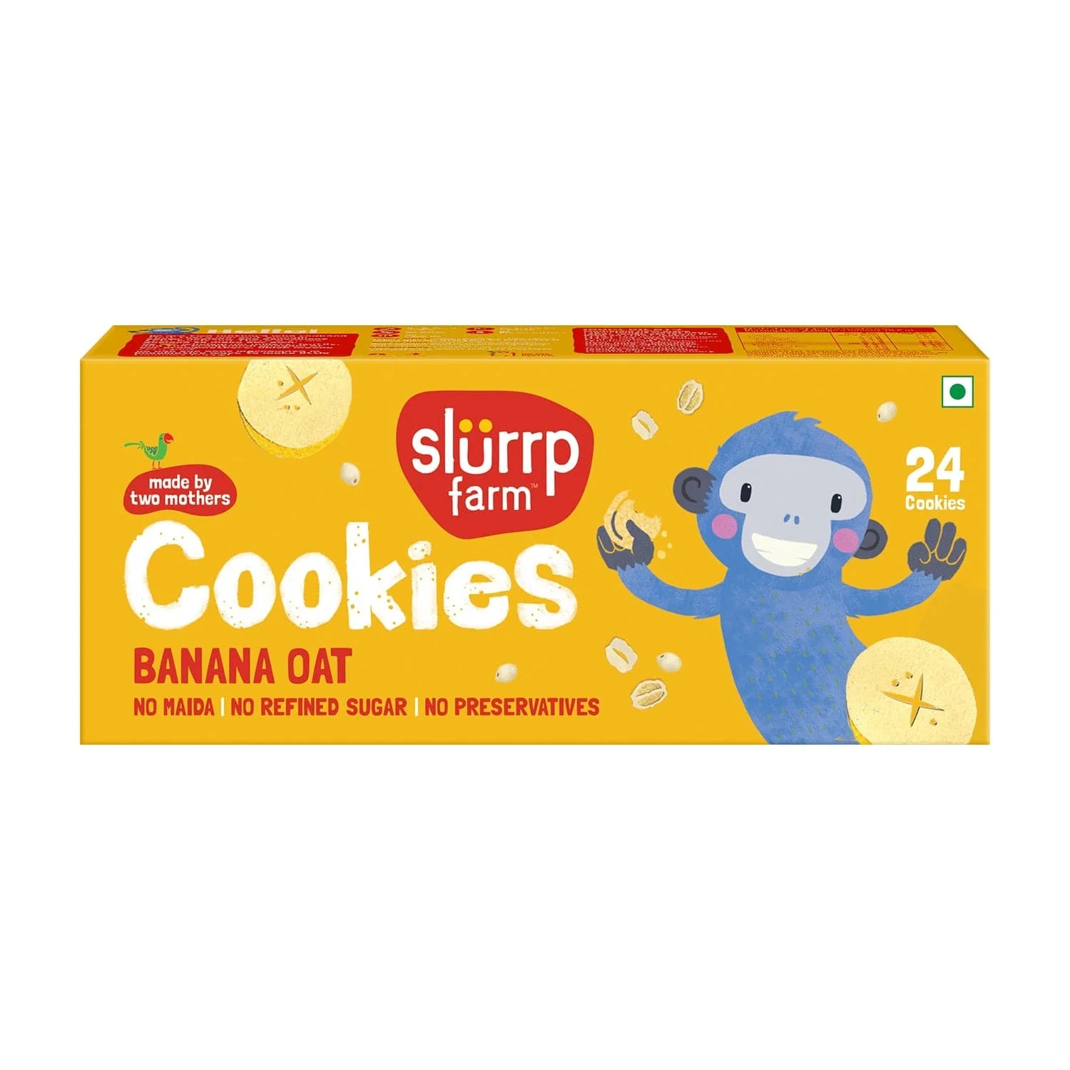 Cookies | Banana Oat - No Maida, No Refined Sugar & No Palm Oil - Slurrp Farm - 88gm