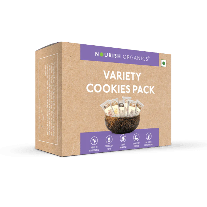 Cookies | Variety Pack - Organic - Wheat Free & Zero Trans Fat - Nourish Organics - 140gm