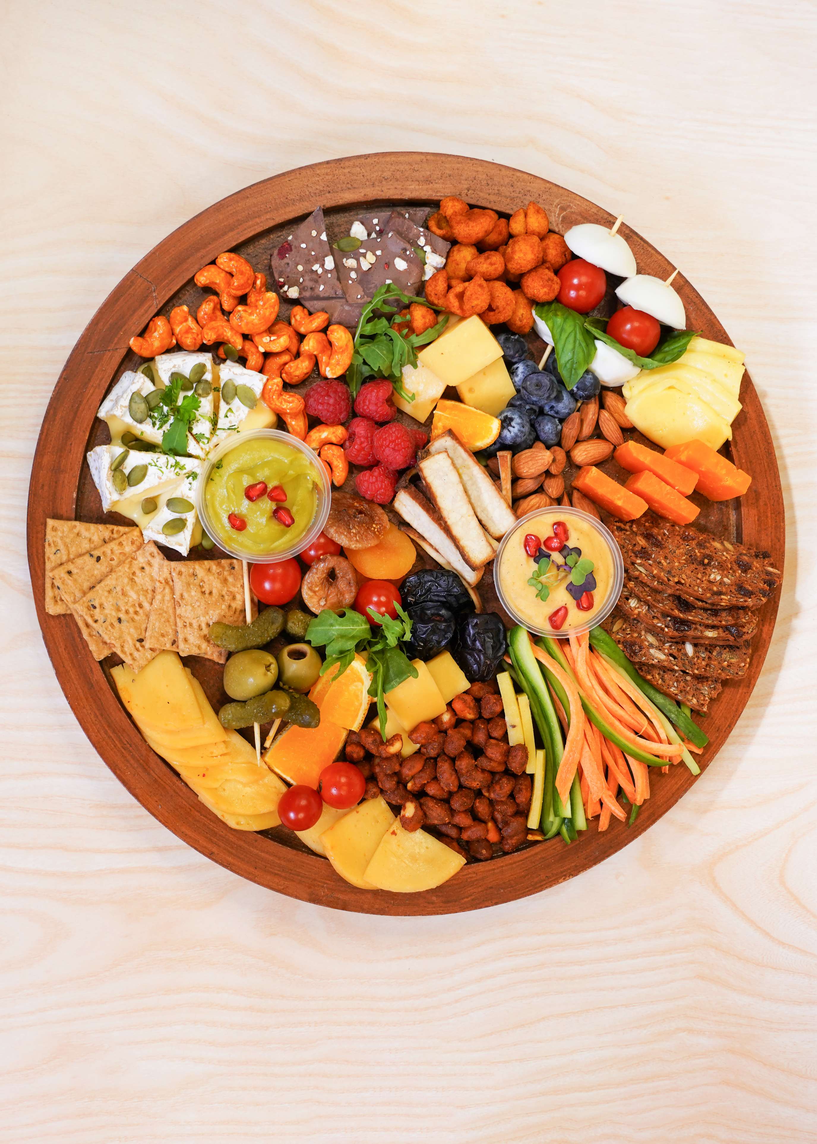 Charcuterie Grazing Board - Veg - Fresh - Made with Organic Ingredients - Good for 6 to 8 People