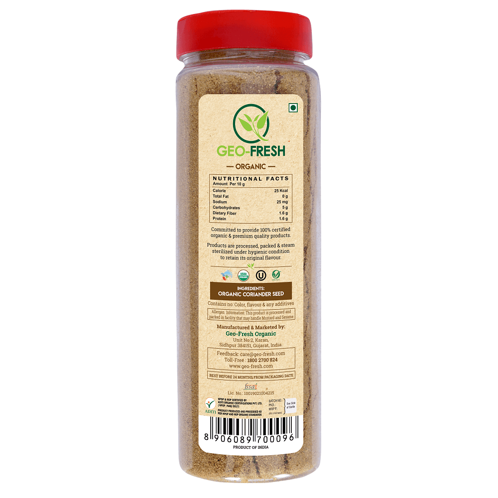 Coriander Powder | USDA Organic - Geo-Fresh Organic - 360gm