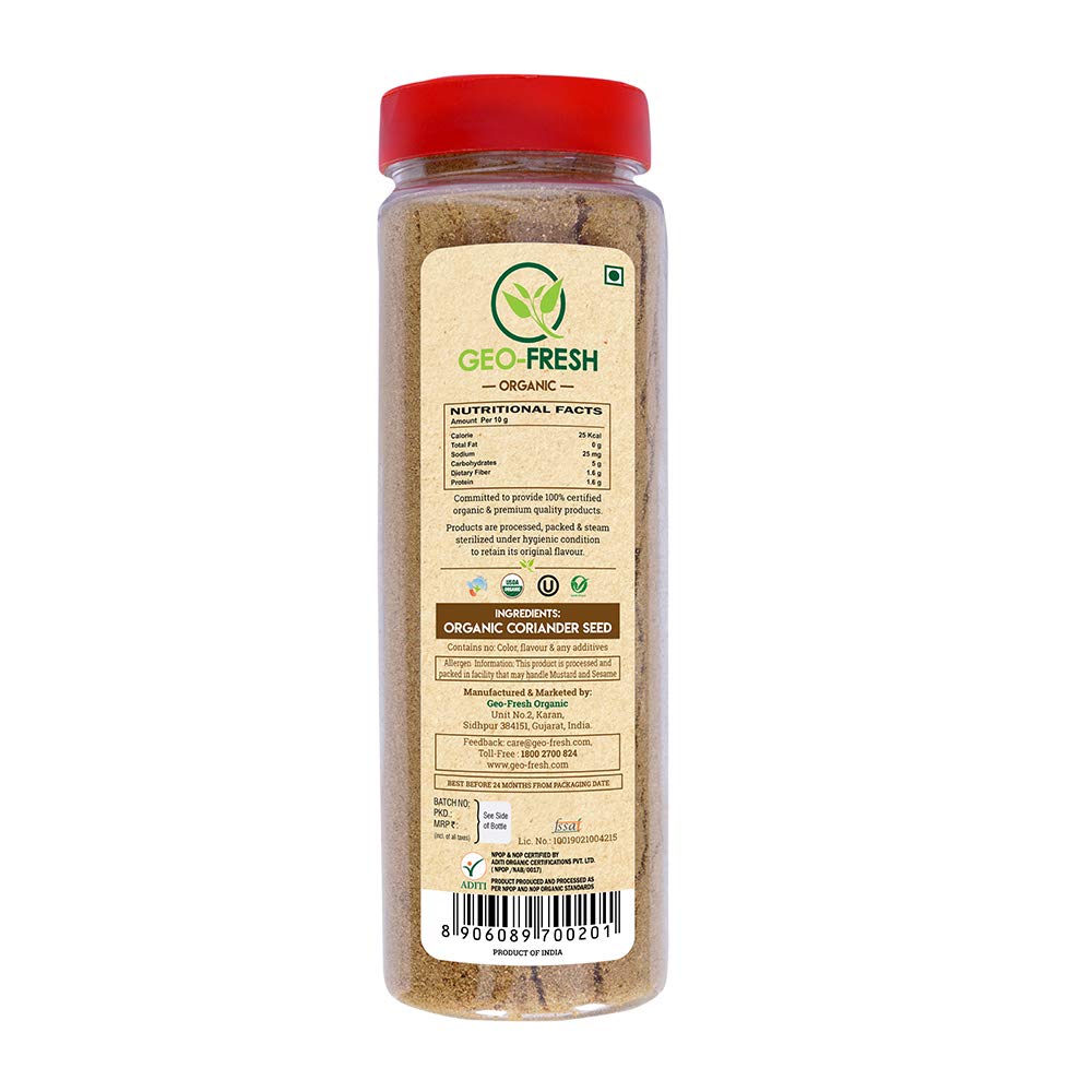 Coriander Powder | USDA Organic - Geo-Fresh Organic - 150gm