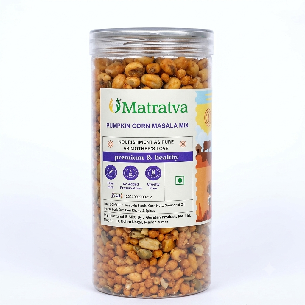 Pumpkin Corn Masala Mix - Gluten Free - No Colour, No Soda & Preservatives Free – Matratva – 350gm