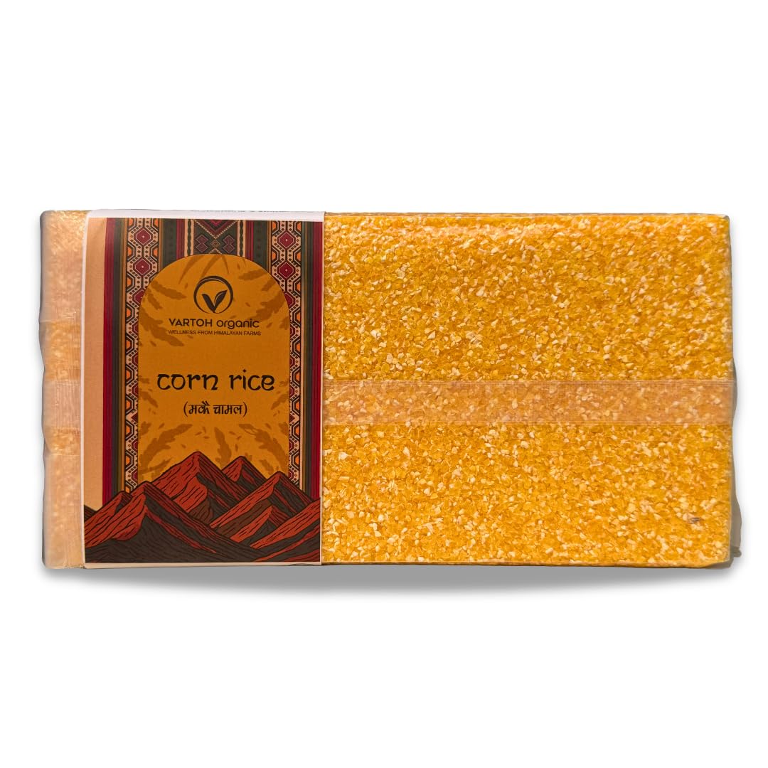 Rice | Corn Rice (Makka Dalia)-Gluten-Free Cracked Maize - Organic Product from Sikkim-No Preservatives - Vartoh Organic - 1000gm