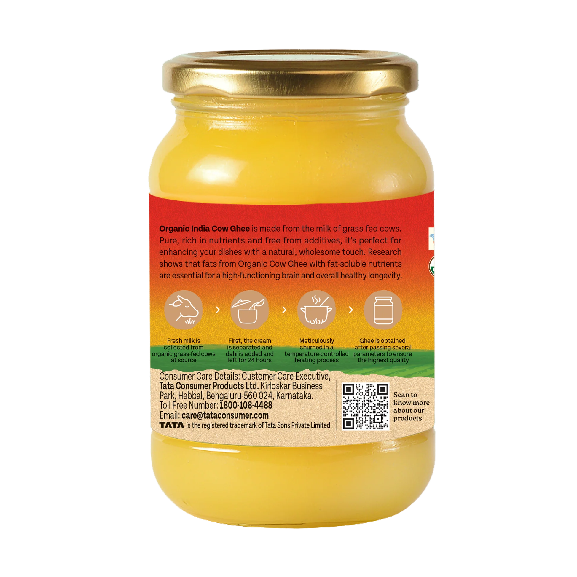 Ghee | Cow Ghee -100% Pure - Certified Organic- No Synthetic Additives or Harmones - Organic India - 1000ml
