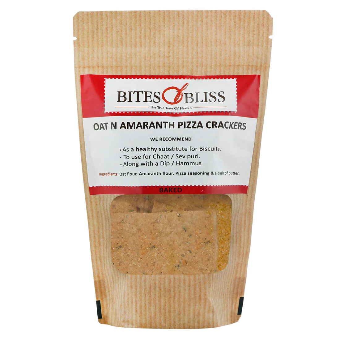 Cracker | Oat N Amaranth Pizza Cracker - Oven Baked - Vegan, No Added Preservative & Diabetic Friendly - Bites Of Bliss - 115gm