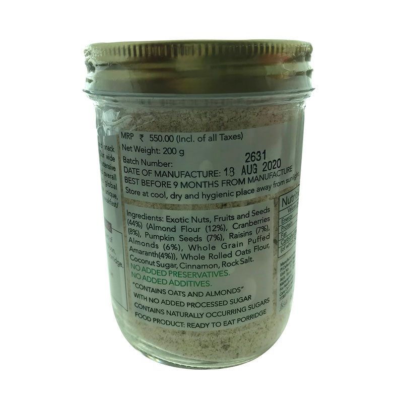 Cranberry And Raisin Porridge – Vegan, Gluten Free & Zero Processed Sugar - The Nibble Box – 200gm