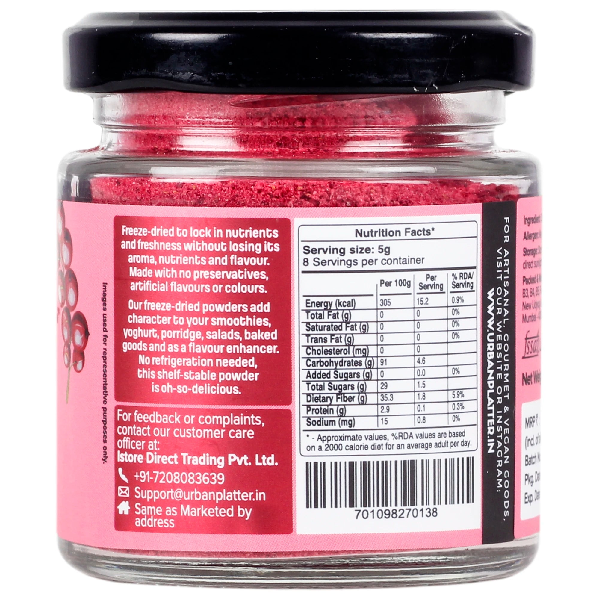 Cranberry Powder | Freeze Dried – Urban Platter – 40gm