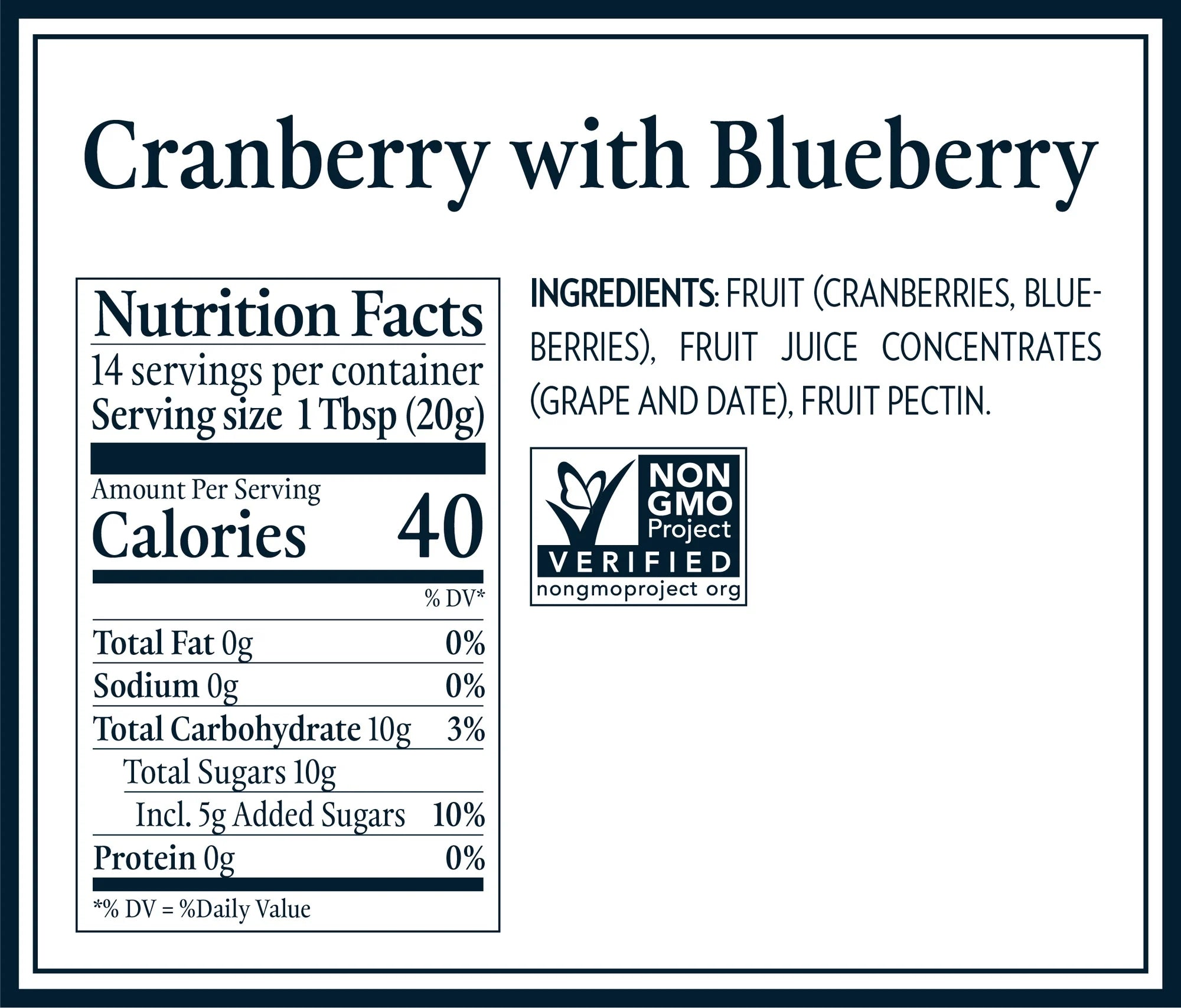Cranberry & Blueberry Jam - Sweetened Only With Vineyard Ripened Grape & Fruit Juices – Dalfour – 284gm